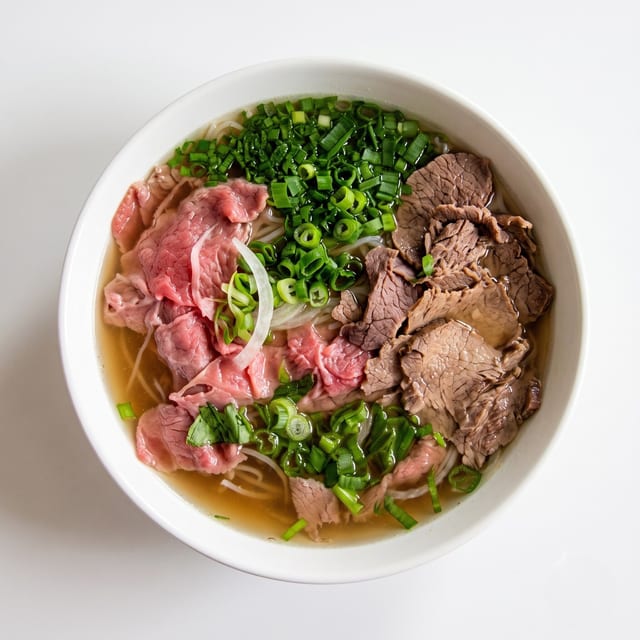 Noodle Soup with Eye Round Steak & Well-Done Flank.