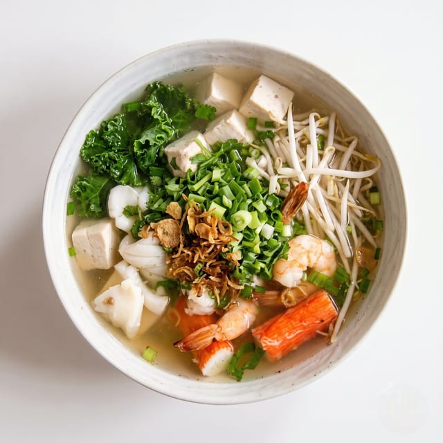 Seafood with Rice Noodle Soup.