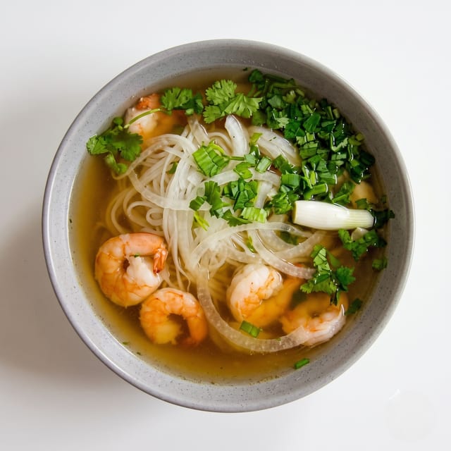 Noodle Soup with Shrimp.