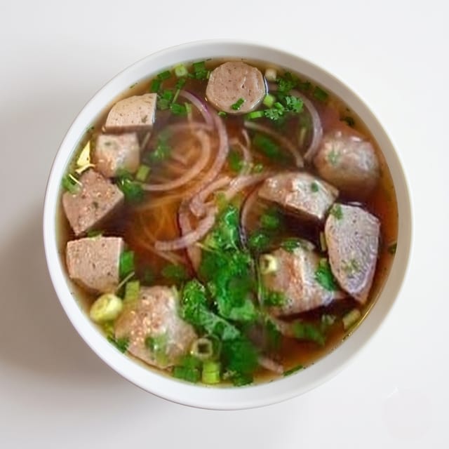 Noodle Soup with Meatballs.