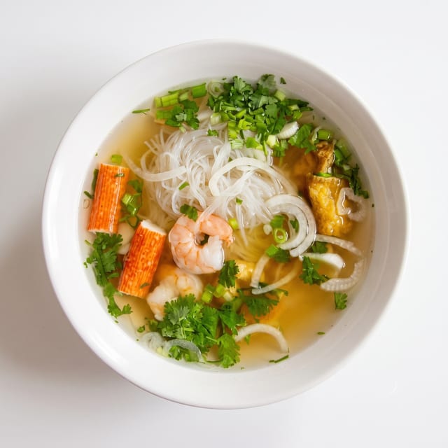 Noodle Soup with Seafood.